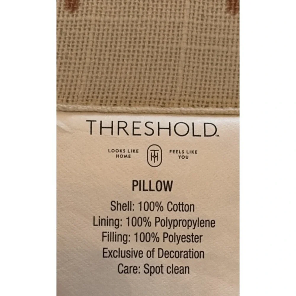Threshold Studio McGee Cream Peach Geo Pattern Cotton Bolster Pillow - NEW